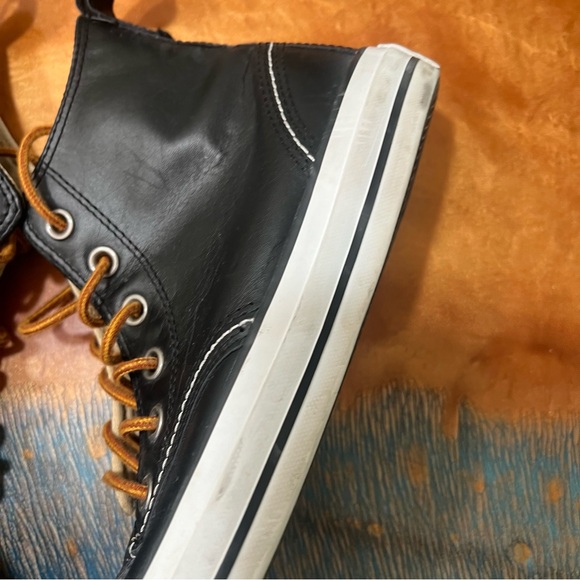 Converse Classic Hi Boots Moc Toe Black Leather High tops size 7 leather - Picture 5 of 14